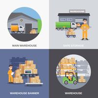 warehouse 2x2 flat design concept  vector