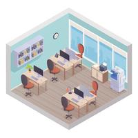 Isometric Office Interior vector