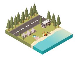 Camp Isometric Design vector