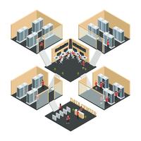 Data Center Isometric Composition vector