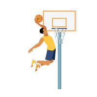 Ilustración de salto de baloncesto vector