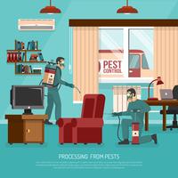 Interior Pest Control Treatment Flat Advertisement Poster vector