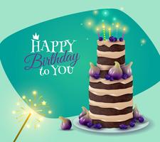 Birthday Cake Card vector