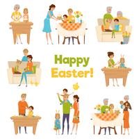 Happy Easter Family Set vector