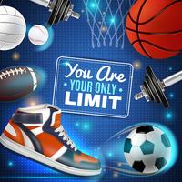 Colorful Poster With Sport Inventory vector