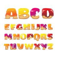 Coated Wafers Sweet Alphabet Letters Set vector