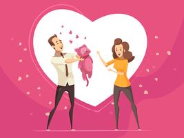 Love Gifts For Couples Valentine Cartoon Card  vector