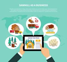 Sawmill As A Business Composition vector