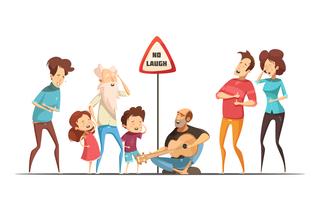 Families Friends Hilarious Moments Cartoon Illustration vector