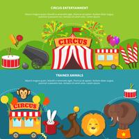 Circus entertainment  horizontal banner vector