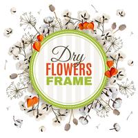 Fondo florístico con marco de flores secas vector