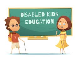 Educación de niños discapacitados ilustración vector