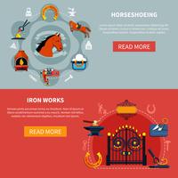 Shoeing Horses Forgings Banners vector