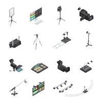 Conjunto de iconos de equipos de radiodifusión vector