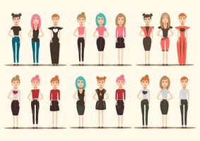 Catwalk Models Characters Collection vector