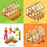 Greenhouse Design Concept Set vector