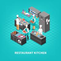 Food Court Kitchen Composition vector