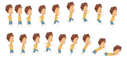 Jumping And Falling Boy Animation vector