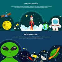    Space Technology Banners Set vector