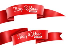 Red Ribbons Banners Set vector