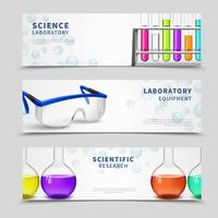 Laboratory Science Banners Set vector