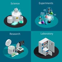 Scientific Laboratory 2x2 Isometric Design Concept  vector
