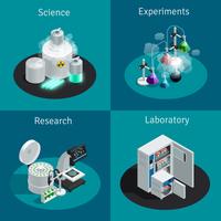 Laboratorio científico 2x2 concepto de diseño isométrico vector