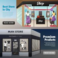 Fashion Store Front Banners vector