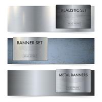 Metal Sheets Texture Realistic Banners Set  vector