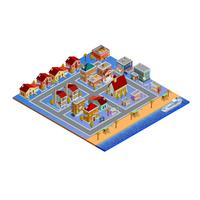 Isometric Building Set vector