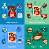 Conjunto de iconos del sistema digestivo vector