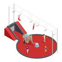 Circus Manege Isometric Composition vector
