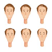 Balding Man Heads Set vector