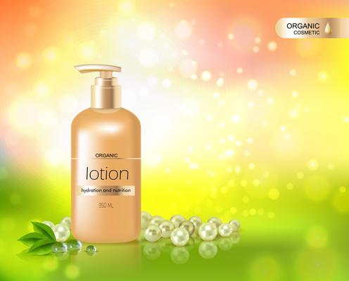 Gold  Bottle Of Lotion For Skin Hydration 