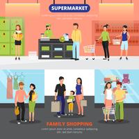 Shopping People Banners Set  vector