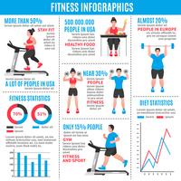 Fitness color infografía vector