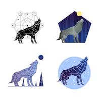 Howling Wolf Set vector