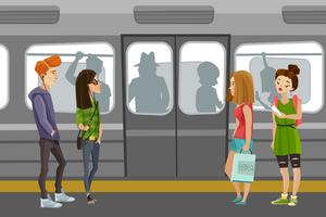 Subway People Background  vector
