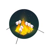 Roasting Of Marshmallows On Bonfire  vector