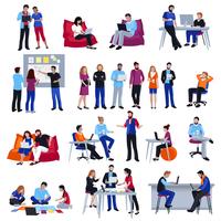 Coworking People Isolated Icons Set vector