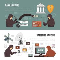 Hackers Activity Methods 2 Banners planos vector