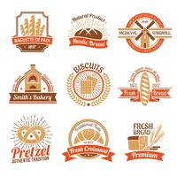 Panadería Logo Emblem Set vector