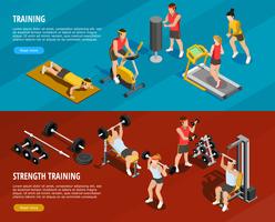 Sports Training Horizontal Banners vector