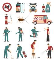 Pest Control Service Flat Icons Collection vector