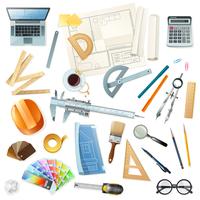 Construction Architect Tools Set vector