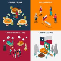 Toristic Chili 4 Isometric Icons Set  vector