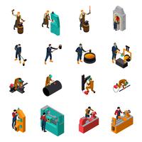 Metalworking Tools Machinery Isometric Icons Collection 