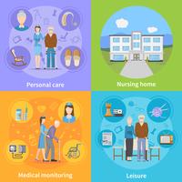 Nursing Home 2x2 Design Concept vector