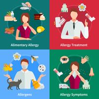 Conjunto de iconos de concepto de alergia vector