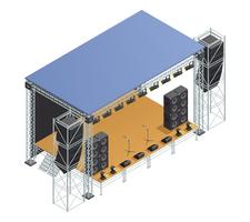 Stage Isometric Poster vector